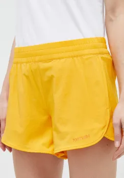 Marmot pantaloni scurti outdoor Elda culoarea portocaliu, neted, medium waist imagine