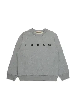 Marni hanorac de bumbac pentru copii MS340U SWEAT-SHIRT culoarea gri, cu imprimeu, M01612 imagine