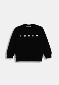 Marni hanorac de bumbac pentru copii MS340U SWEAT-SHIRT culoarea negru, cu imprimeu, M01612 imagine