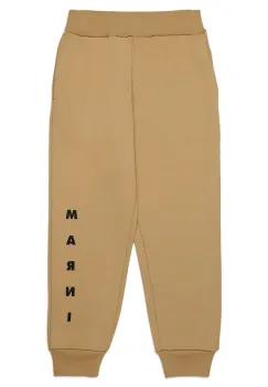 Marni pantaloni de trening pentru copii MP72U TROUSERS culoarea bej, cu imprimeu, M01218 imagine