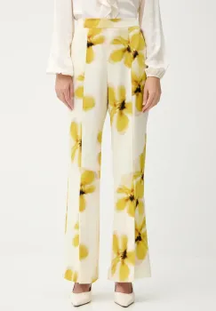 MAX&Co. pantaloni culoarea bej, lat, high waist, 2526136101200 imagine