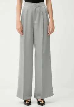 MAX&Co. pantaloni culoarea gri, lat, high waist, 2526136091200 imagine
