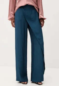 MAX&Co. pantaloni culoarea turcoaz, lat, high waist, 2526136081200 imagine