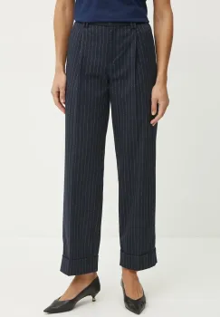 MAX&Co. pantaloni femei, culoarea bleumarin, drept, high waist, 2516131062200 imagine