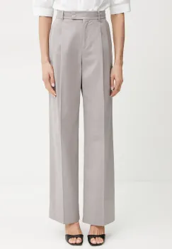 MAX&Co. pantaloni femei, culoarea gri, drept, high waist, 2516131114200 imagine