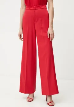 MAX&Co. pantaloni femei, culoarea rosu, lat, high waist, 2516131041200 imagine