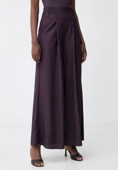 Max&Co. pantaloni palazzo pentru femei, cu vascoza MCOMAGENTA imagine