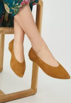 Medicine balerini din piele intoarsa culoarea maro imagine