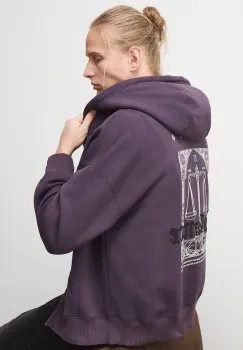 Medicine bluza culoarea violet, cu gluga, cu imprimeu imagine