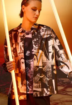 Medicine camasa femei, relaxed fit, cu guler clasic imagine