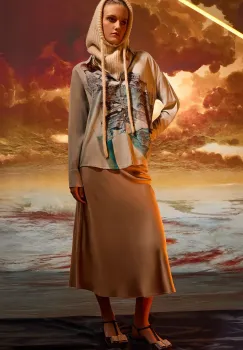 Medicine camasa femei, relaxed fit, cu guler clasic imagine