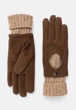 Medicine manusi din piele de caprioara femei, culoarea maro imagine