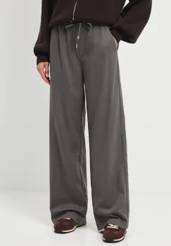 Medicine pantaloni culoarea gri, lat, medium waist imagine