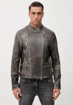 Michael Kors geaca de piele culoarea negru, de tranzitie, CT5800M69T imagine