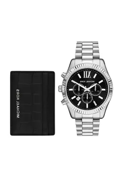 Michael Kors husa pentru ceas si carduri culoarea argintiu, MK1091SET imagine