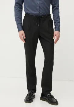 Michael Kors pantaloni barbati, culoarea negru, cu fason chinos, CF4303TENP imagine