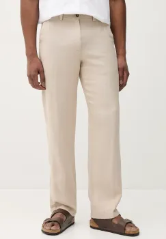 Michael Kors pantaloni din in barbati, culoarea bej, drept, CS5304BBEY imagine