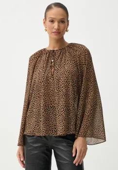 MICHAEL Michael Kors bluza femei, culoarea maro, modelator, MR540R0GRY imagine