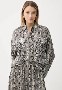 MICHAEL Michael Kors camasa din bumbac culoarea bej, cu guler clasic, relaxed, MT540WAK6A imagine