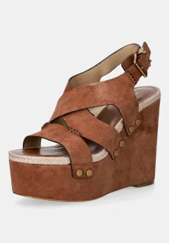 MICHAEL Michael Kors sandale din piele intoarsa Raven Wedge Sandal imagine
