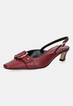 MICHAEL Michael Kors stilettos de piele Jaden culoarea bordo, pe toc jos, 40T5JDMS1L.691 imagine