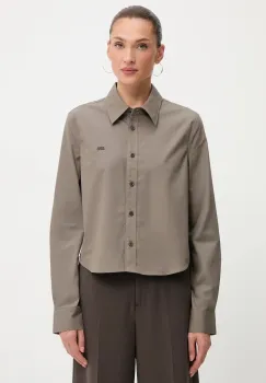 Miss Sixty camasa din amestec de matase culoarea maro, cu guler clasic, regular, 6S3XJ5300B imagine