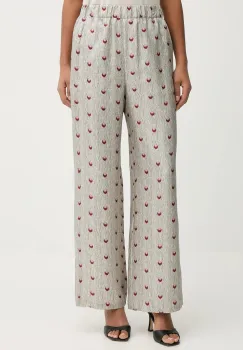 MM pantaloni de matase PIOVRA culoarea gri, lat, high waist, 2616131057600 imagine