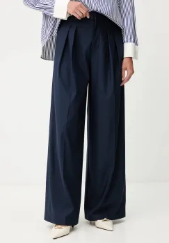 MM pantaloni VADIUS culoarea bleumarin, drept, high waist, 2526786118600 imagine