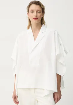 MMC STUDIO bluza femei, culoarea alb, neted, MINA imagine