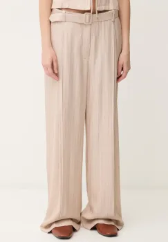 Mos Mosh pantaloni culoarea bej, drept, high waist, 169600 imagine