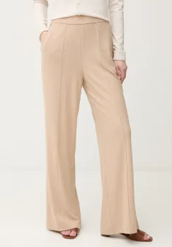 Mos Mosh pantaloni femei, culoarea maro, lat, high waist, 168610 imagine