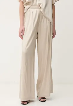 Mos Mosh pantaloni femei, culoarea maro, lat, high waist, 169340 imagine