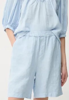 Mos Mosh pantaloni scurti din in femei, uni, high waist, 168480 imagine