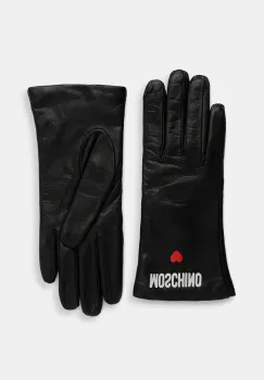 Moschino manusi de piele culoarea negru, M3355 65458 imagine