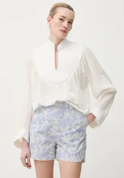 MUNTHE bluza FRANTZ femei, culoarea bej, cu imprimeu, 251100525130 imagine