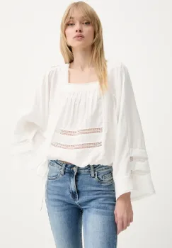 MUNTHE bluza UROSE culoarea alb, uni, 255101825521 imagine