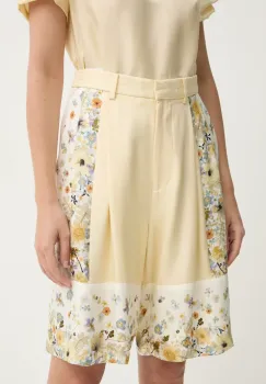 MUNTHE pantaloni scurti din matase FABIANE culoarea bej, modelator, high waist, 251140125118 imagine