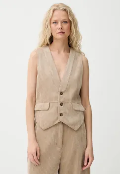 MUNTHE vesta din catifea LILLIAN culoarea maro, un singur rand de nasturi, 253152025310 imagine