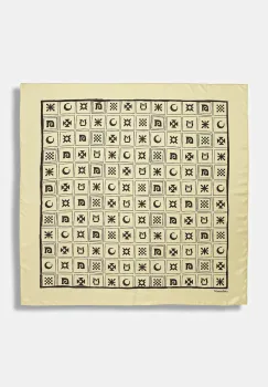 Nanushka esarfa de matase culoarea bej, cu imprimeu, NU24CRSC03011 imagine