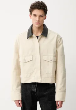 Nanushka jacheta de bumbac NM25FWJK07373 culoarea bej, de tranzitie, NOWELL imagine