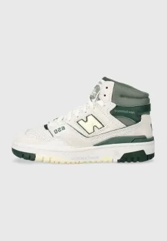 New Balance sneakers din piele intoarsa BB650RVG culoarea alb imagine