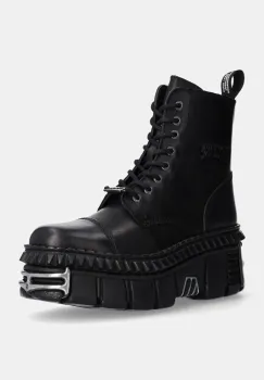 New Rock bocanci de piele femei, culoarea negru, cu platforma, M-WALL083CCT-S9 imagine