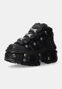 New Rock sneakers din piele Crust Negro + Tank Casco Negro culoarea negru, M-WALL106-S25 imagine