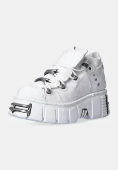 New Rock sneakers din piele Napa Blanca + Tower Blanco Acero culoarea alb, M-106N-S18 imagine
