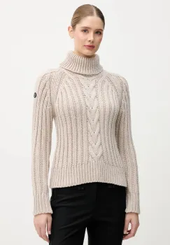 Newland pulover din amestec de lana LADY WOOL SWEATER culoarea bej, calduros, cu guler, N46536.34 imagine