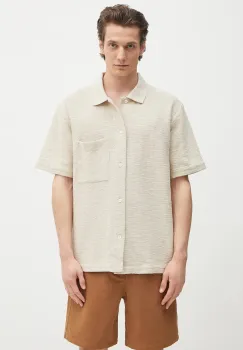 Norse Projects camasa din bumbac Gustav Crochet Jersey Shirt culoarea bej, cu guler clasic, relaxed, N01.0683.2064 imagine