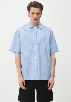 Norse Projects camasa din bumbac Mads Poplin Stripe SS cu guler clasic, relaxed, N40.0831.7000 imagine