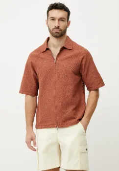 OAS camasa din bumbac barbati, culoarea portocaliu, regular, 7060 imagine