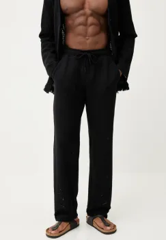 OAS pantaloni de bumbac barbati, culoarea negru, drept, 5014 imagine