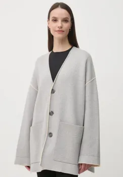 OUI cardigan cu doua fete culoarea gri, calduros, 90801 imagine